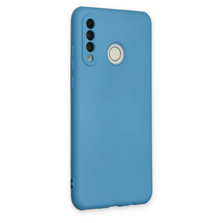 BFS  Huawei P30 Lite Kılıf Nano içi Kadife Silikon - Mavi