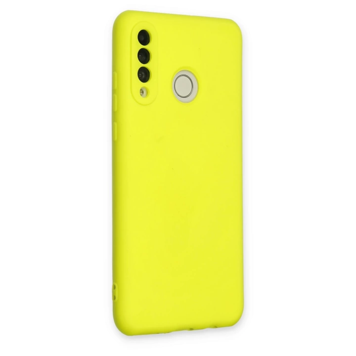 BFS  Huawei P30 Lite Kılıf Nano içi Kadife Silikon - Sarı