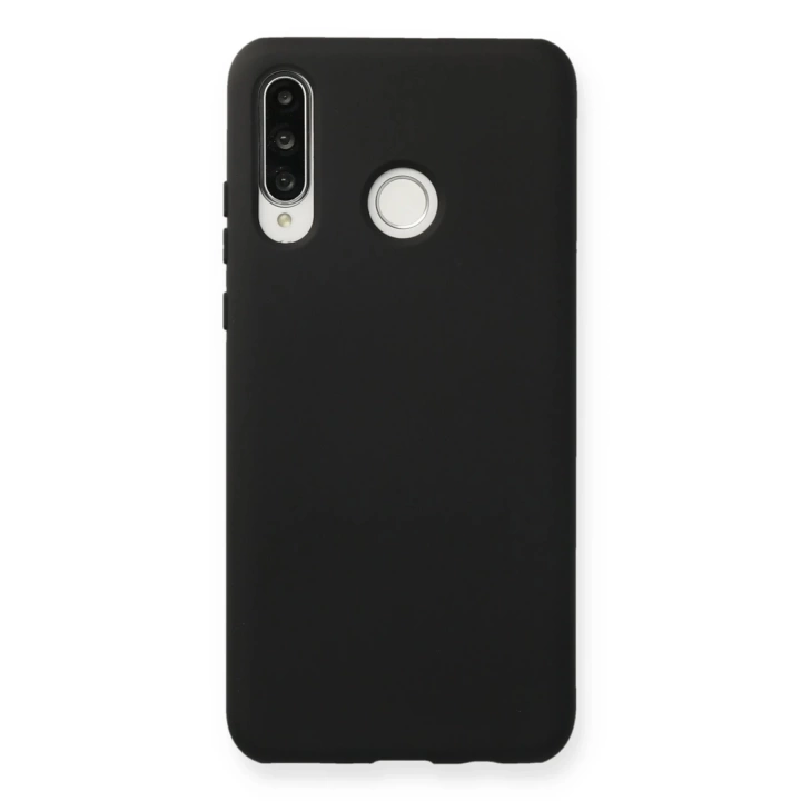 BFS  Huawei P30 Lite Kılıf Nano içi Kadife Silikon - Siyah