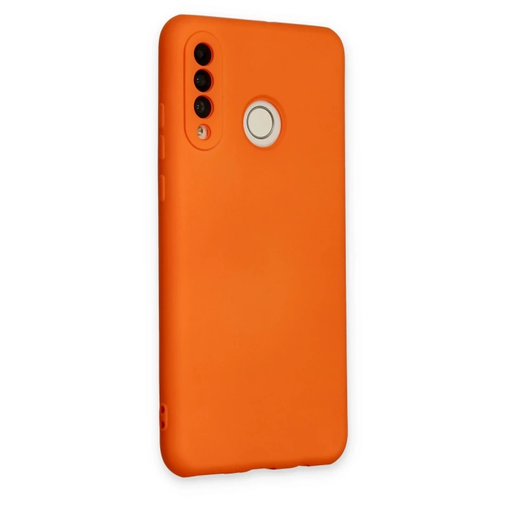 BFS  Huawei P30 Lite Kılıf Nano içi Kadife Silikon - Turuncu