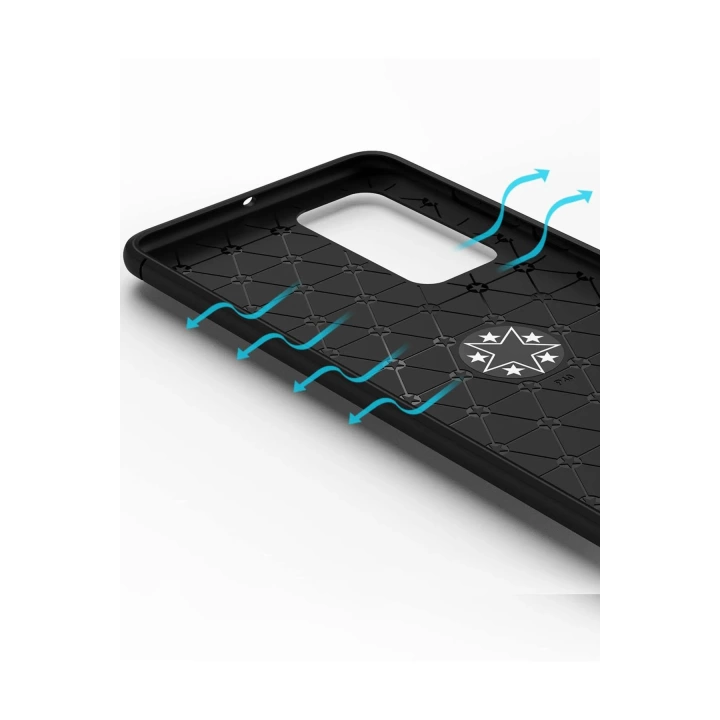 BFS  Huawei P40 Kılıf Range Yüzüklü Silikon - Siyah-Kırmızı