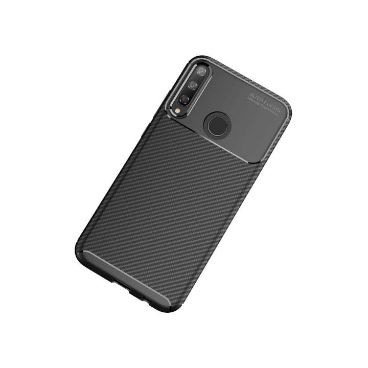 BFS  Huawei P40 Lite E Kılıf Auto Focus Karbon Kapak - Siyah