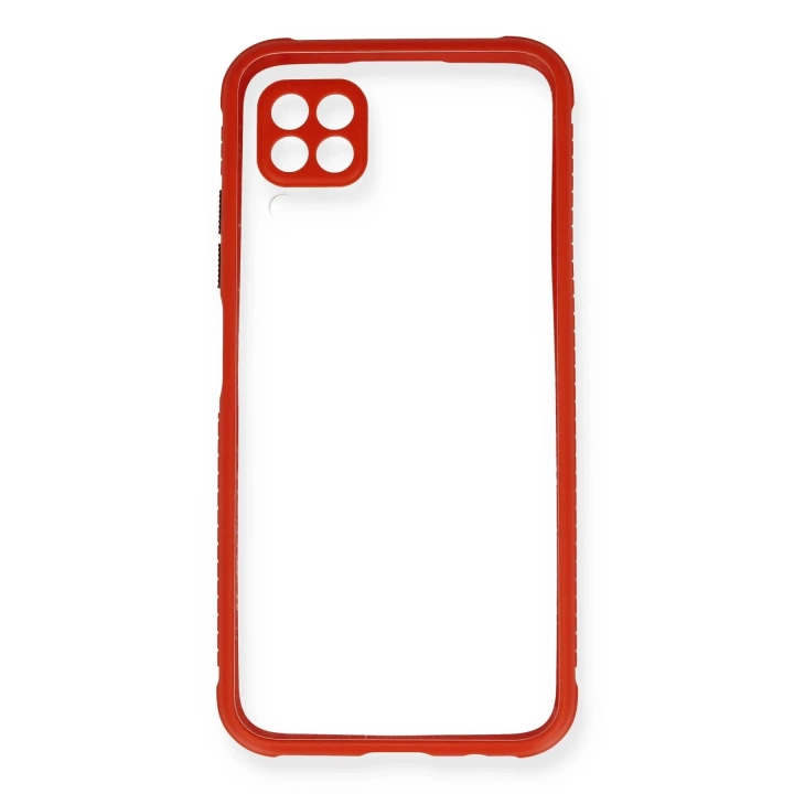 BFS  Huawei P40 Lite Kılıf Miami Şeffaf Silikon - Kırmızı