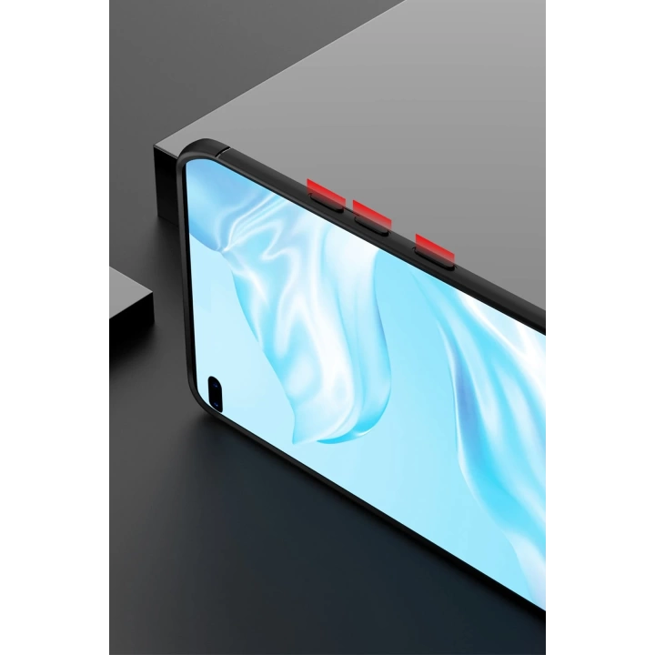 BFS  Huawei P40 Pro Kılıf Range Yüzüklü Silikon - Siyah