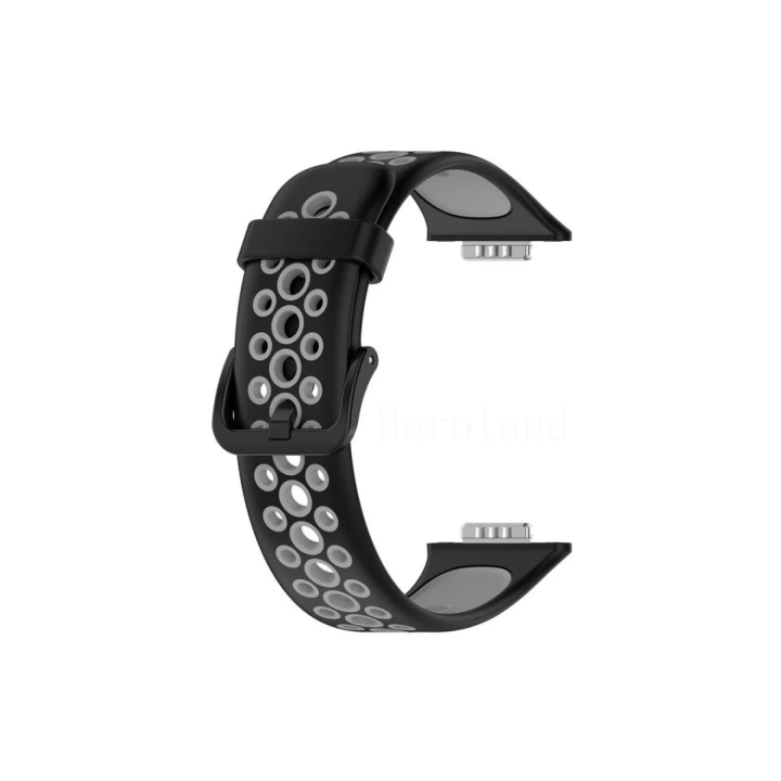 BFS  Huawei Watch Fit 2 Spor Delikli Kordon - Siyah-Gri