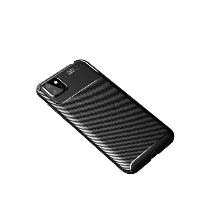 BFS  Huawei Y5P Kılıf Auto Focus Karbon Kapak - Siyah