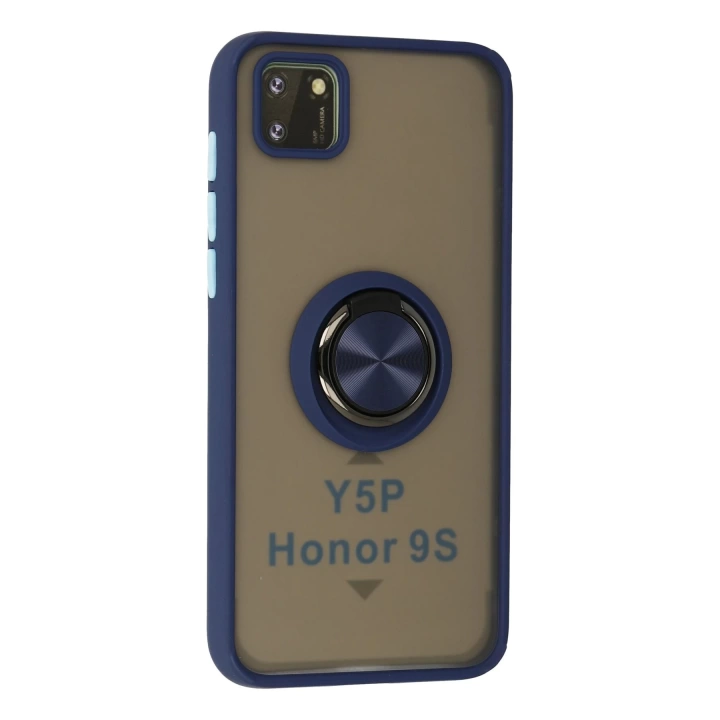 BFS  Huawei Y5P Kılıf Montreal Yüzüklü Silikon Kapak - Lacivert