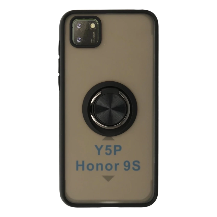 BFS  Huawei Y5P Kılıf Montreal Yüzüklü Silikon Kapak - Siyah