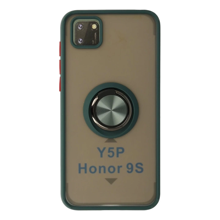 BFS Huawei Y5P Kılıf Montreal Yüzüklü Silikon Kapak - Yeşil
