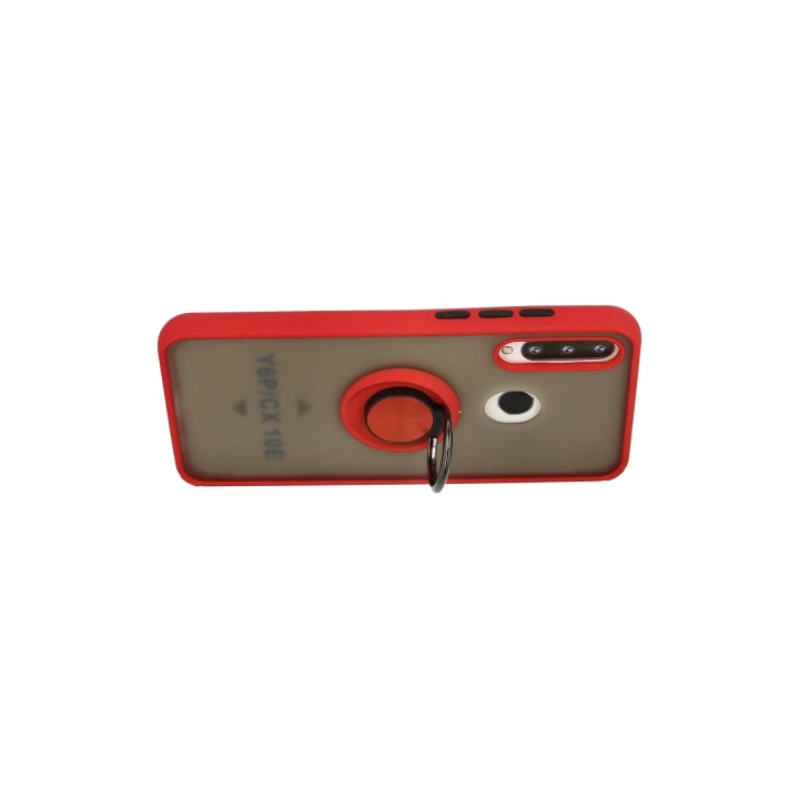 BFS  Huawei Y6P Kılıf Montreal Yüzüklü Silikon Kapak - Kırmızı