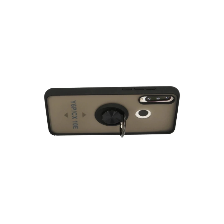 BFS  Huawei Y6P Kılıf Montreal Yüzüklü Silikon Kapak - Siyah