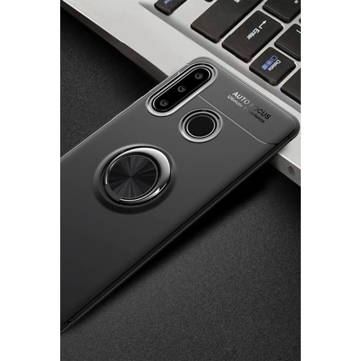 BFS  Huawei Y6P Kılıf Range Yüzüklü Silikon - Siyah