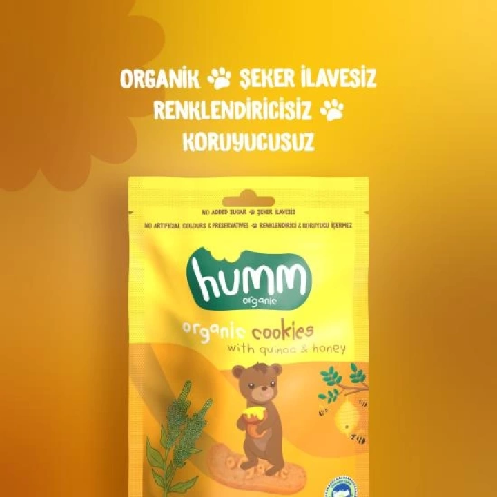 BFS   Humm Organik Ballı ve Kinoalı Kurabiye 55 Gr