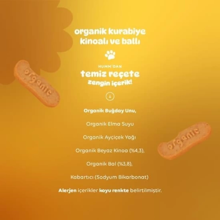 BFS   Humm Organik Ballı ve Kinoalı Kurabiye 55 Gr