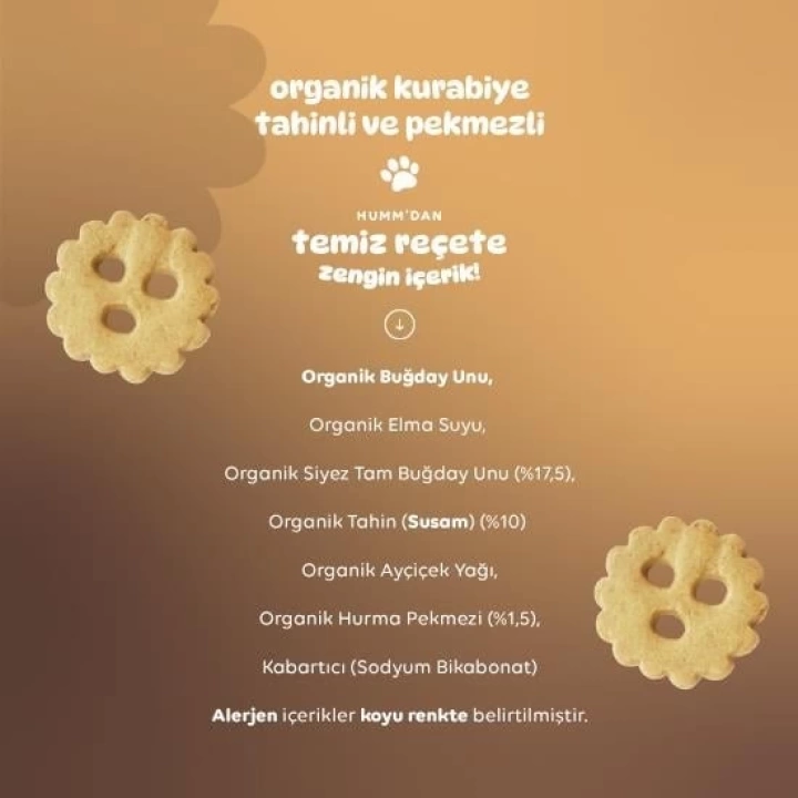 BFS   Humm Organik Tahinli ve Pekmezli Vegan Kurabiye 55 Gr