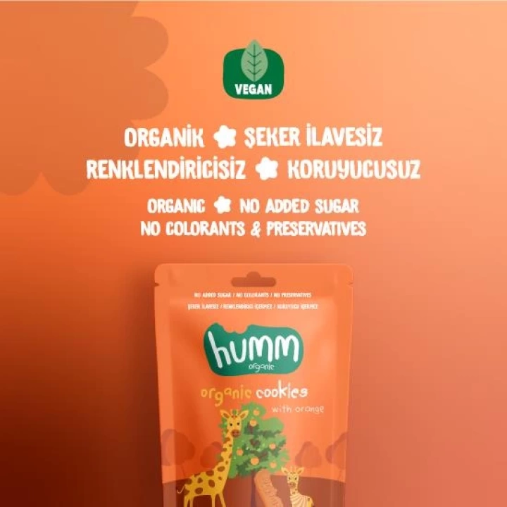 BFS   Humm Organik Vegan Portakallı Kurabiye 55 Gr