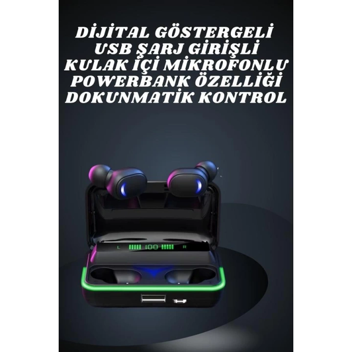 BFS İkili Bluetooth Kulaklık Dijital Göstergeli Uzun Pil Ömrü Yüksek Ses Kaliteli
