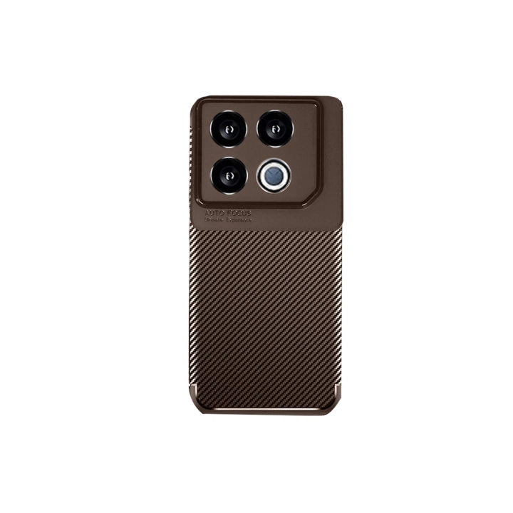 BFS  İnfinix GT 20 Pro Kılıf Auto Focus Karbon Kapak - Kahverengi