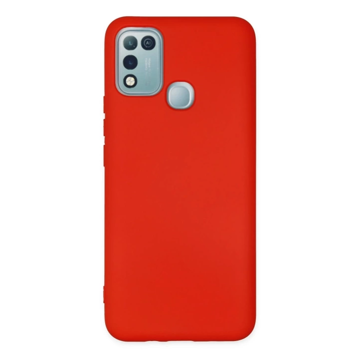 BFS  İnfinix Hot 10 Play Kılıf Nano içi Kadife Silikon - Kırmızı