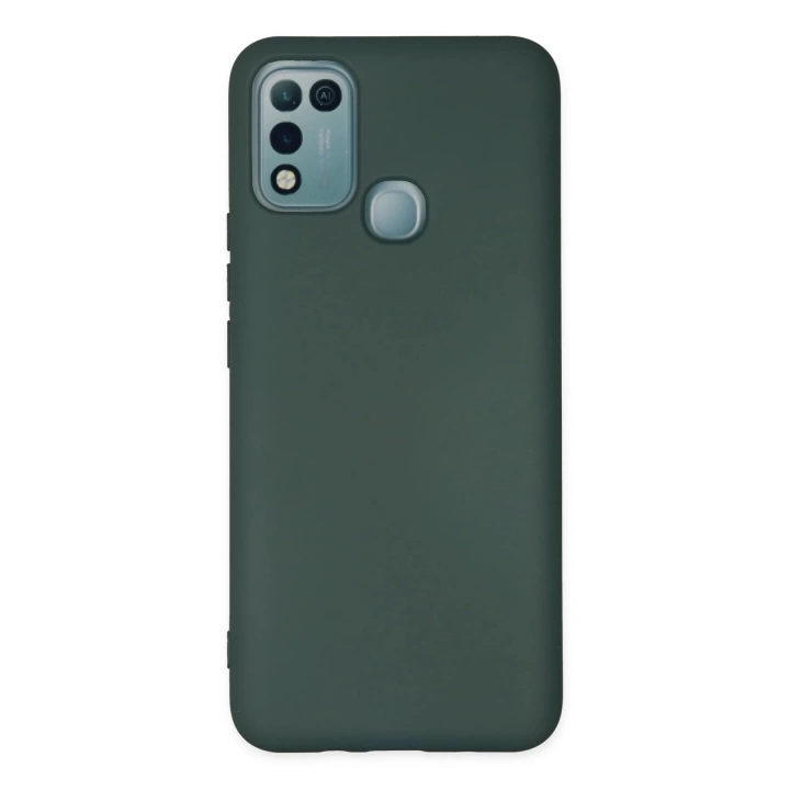 BFS  İnfinix Hot 10 Play Kılıf Nano içi Kadife Silikon - Koyu Yeşil