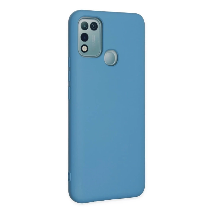 BFS  İnfinix Hot 10 Play Kılıf Nano içi Kadife Silikon - Mavi