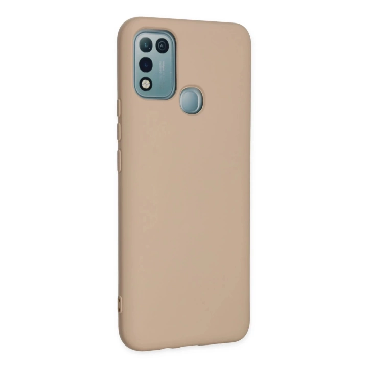 BFS  İnfinix Hot 10 Play Kılıf Nano içi Kadife Silikon - Pudra