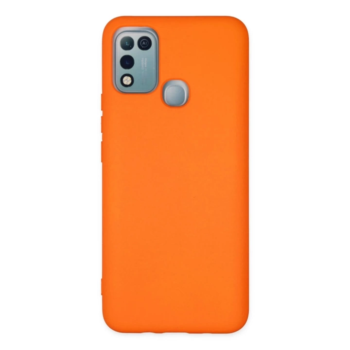 BFS  İnfinix Hot 10 Play Kılıf Nano içi Kadife Silikon - Turuncu