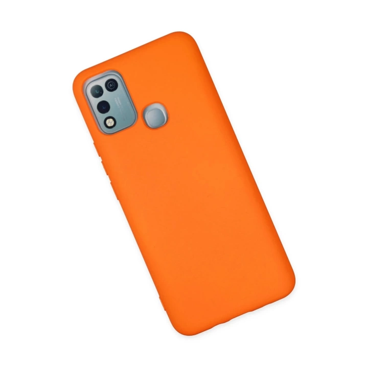 BFS  İnfinix Hot 10 Play Kılıf Nano içi Kadife Silikon - Turuncu