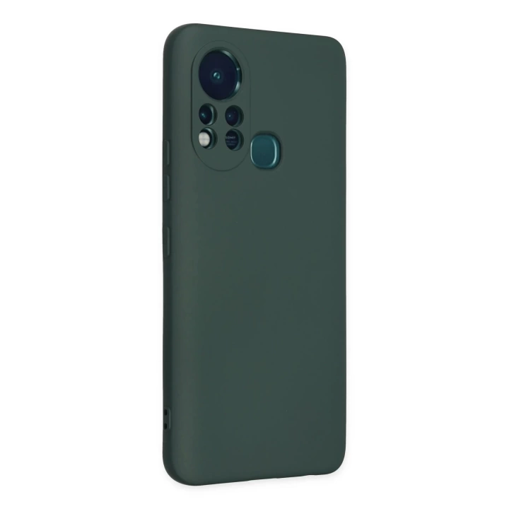 BFS  İnfinix Hot 11s Kılıf Nano içi Kadife Silikon - Koyu Yeşil