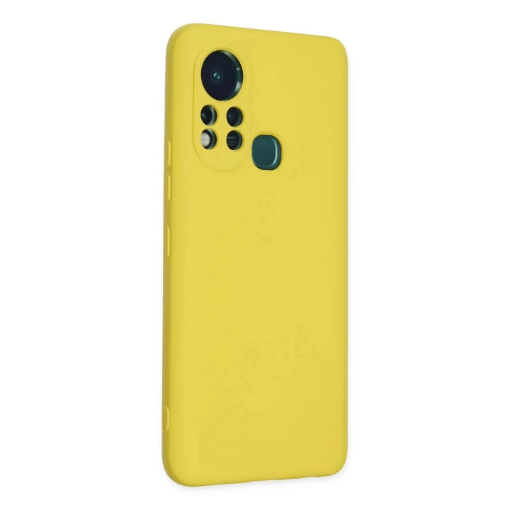 BFS  İnfinix Hot 11s Kılıf Nano içi Kadife Silikon - Sarı