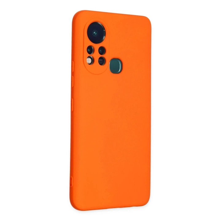 BFS  İnfinix Hot 11s Kılıf Nano içi Kadife Silikon - Turuncu
