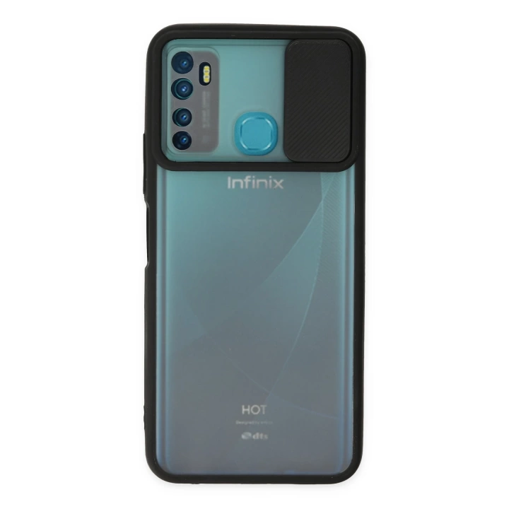 BFS  İnfinix Hot 9 Kılıf Palm Buzlu Kamera Sürgülü Silikon - Siyah