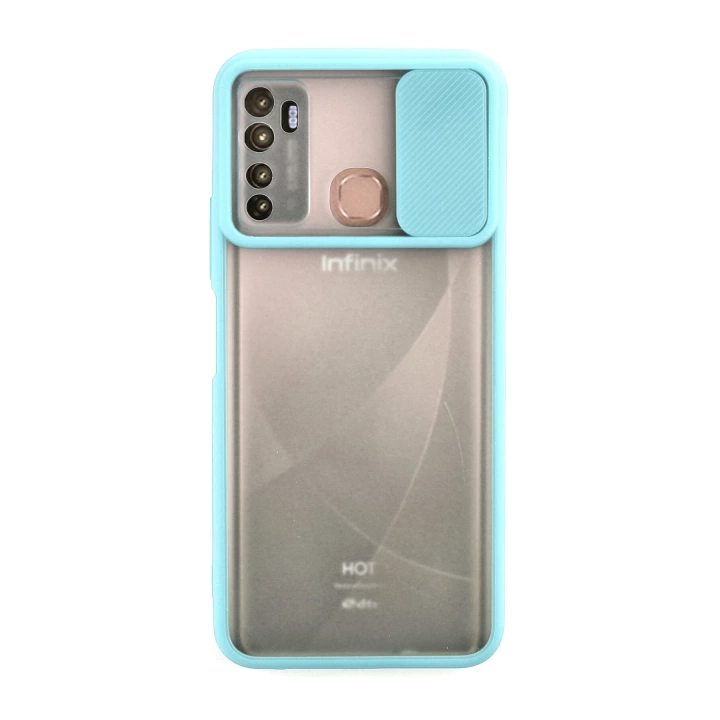 BFS  İnfinix Hot 9 Kılıf Palm Buzlu Kamera Sürgülü Silikon - Turkuaz