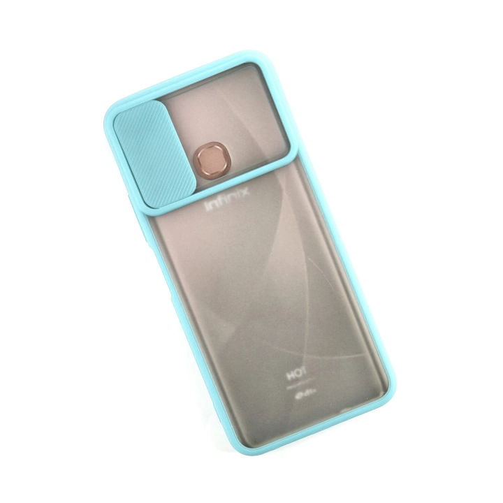 BFS  İnfinix Hot 9 Kılıf Palm Buzlu Kamera Sürgülü Silikon - Turkuaz