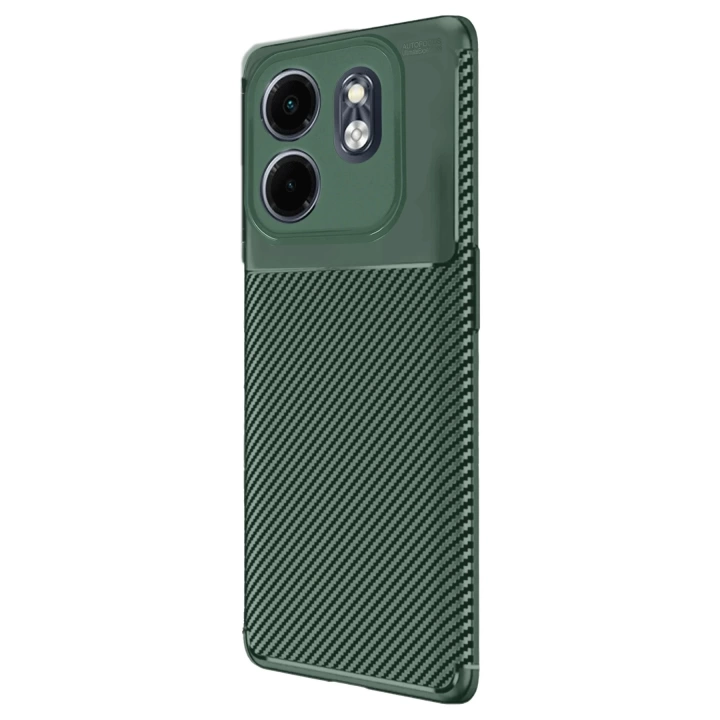 BFS  İnfinix Smart 9 Kılıf Auto Focus Karbon Kapak - Koyu Yeşil