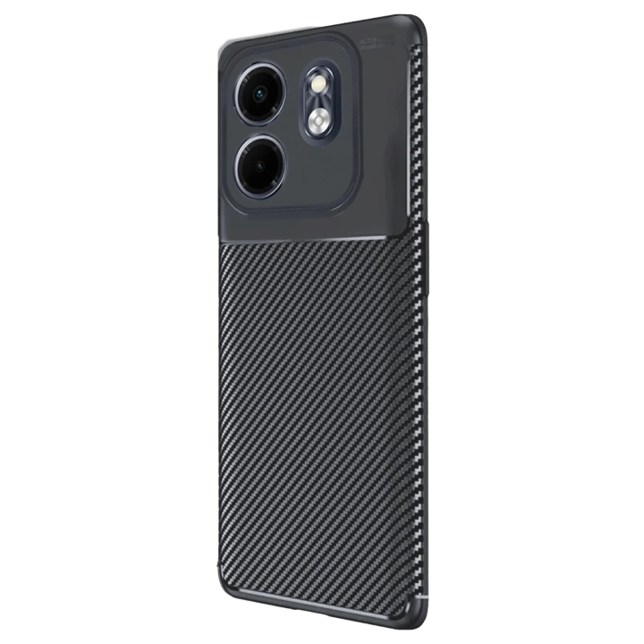 BFS  İnfinix Smart 9 Kılıf Auto Focus Karbon Kapak - Siyah