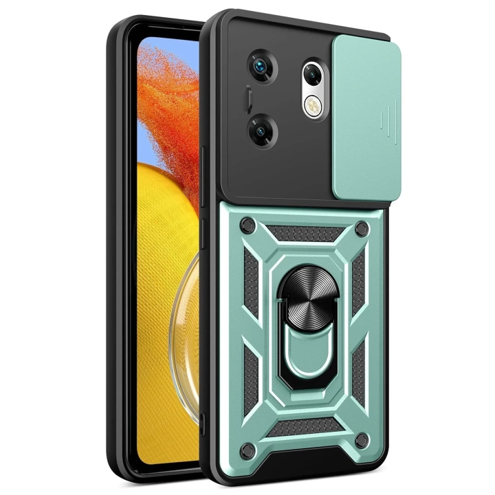 BFS  İnfinix Zero 30 4G Kılıf Pars Lens Yüzüklü Silikon - Yeşil