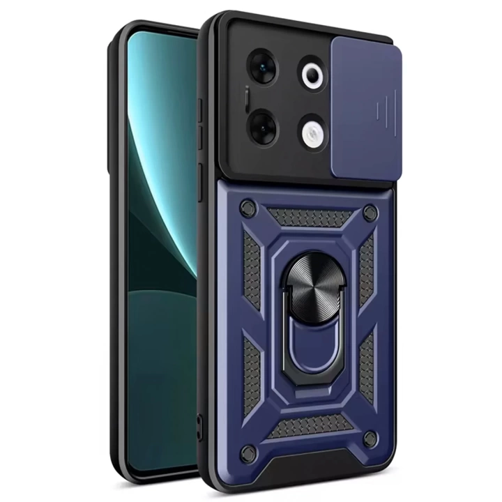 BFS  İnfinix Zero 30 5G Kılıf Pars Lens Yüzüklü Silikon - Lacivert