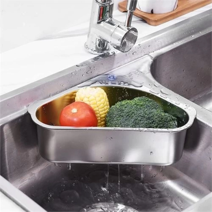 BFS Inox Lavabo Köşe Süzgeci Organizer 304 Paslanmaz Çelik