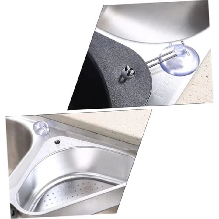 BFS Inox Lavabo Köşe Süzgeci Organizer 304 Paslanmaz Çelik