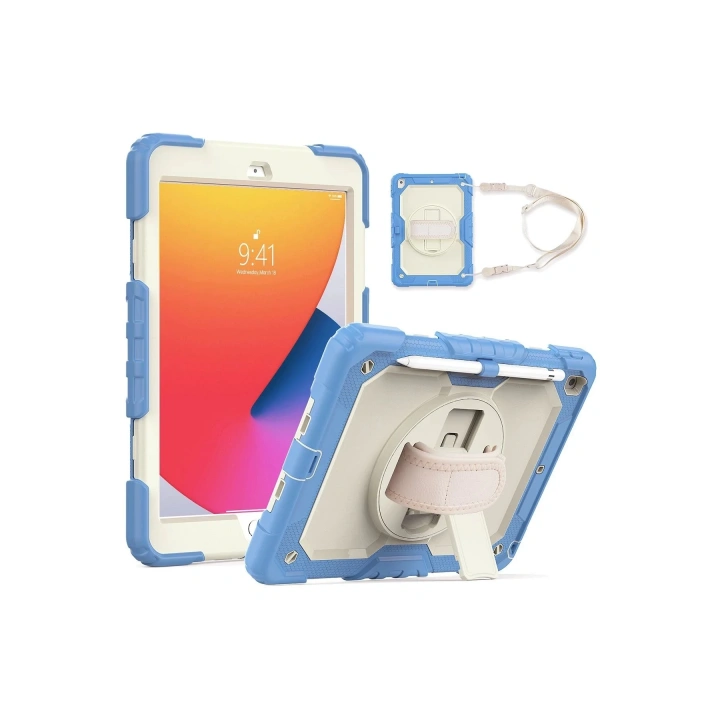 BFS  iPad 10.2 (7.nesil) Kılıf Strap New Tablet Kapak - Mavi