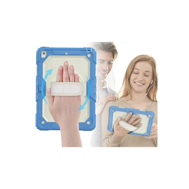 BFS  iPad 10.2 (7.nesil) Kılıf Strap New Tablet Kapak - Mavi