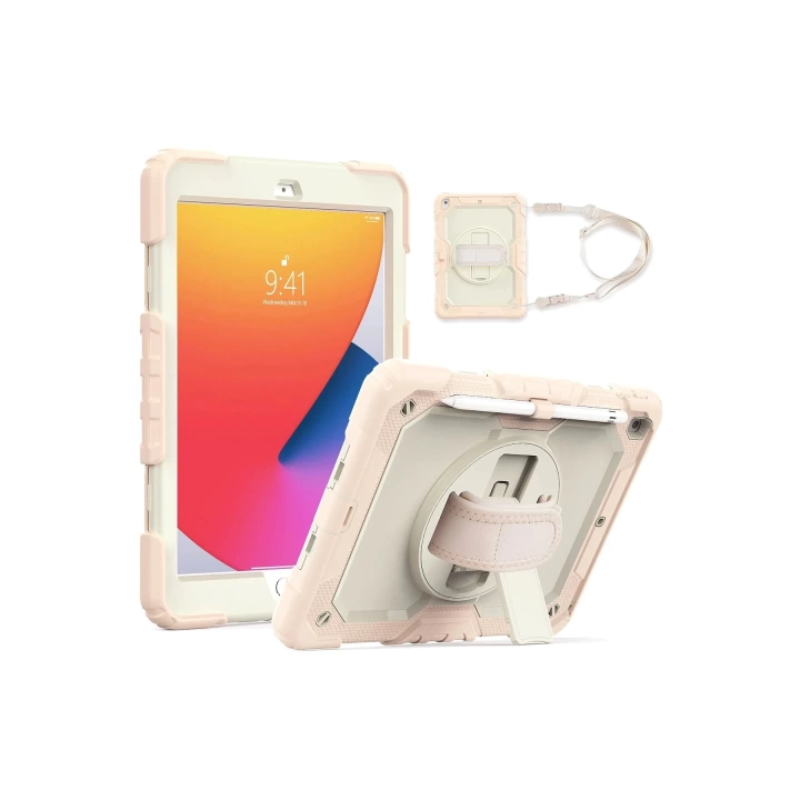 BFS  iPad 10.2 (7.nesil) Kılıf Strap New Tablet Kapak - Pembe