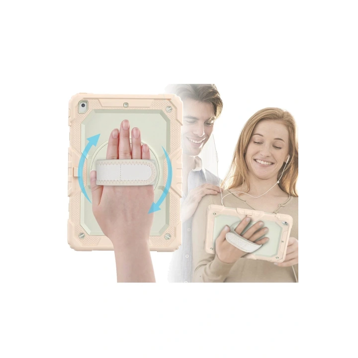 BFS  iPad 10.2 (7.nesil) Kılıf Strap New Tablet Kapak - Pembe