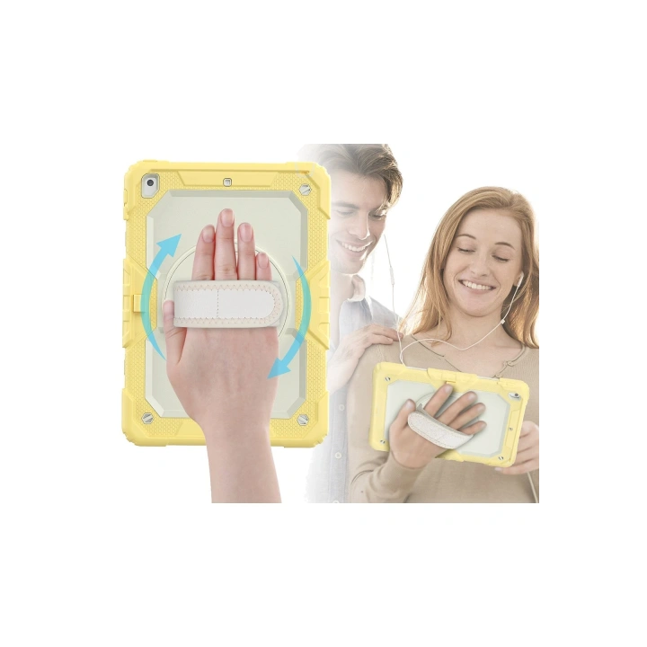 BFS  iPad 10.2 (7.nesil) Kılıf Strap New Tablet Kapak - Sarı