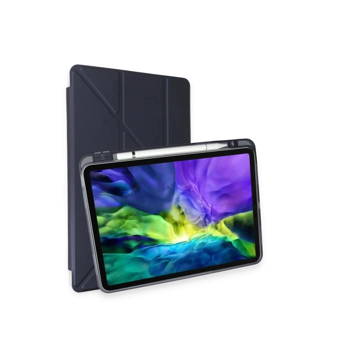 BFS  iPad 10.2 (8.nesil) Kılıf Kalemlikli Hugo Tablet Kılıfı - Lacivert