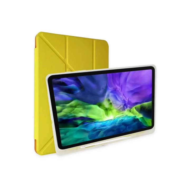 BFS iPad 10.2 (8.nesil) Kılıf Kalemlikli Mars Tablet Kılıfı - Açık Sarı