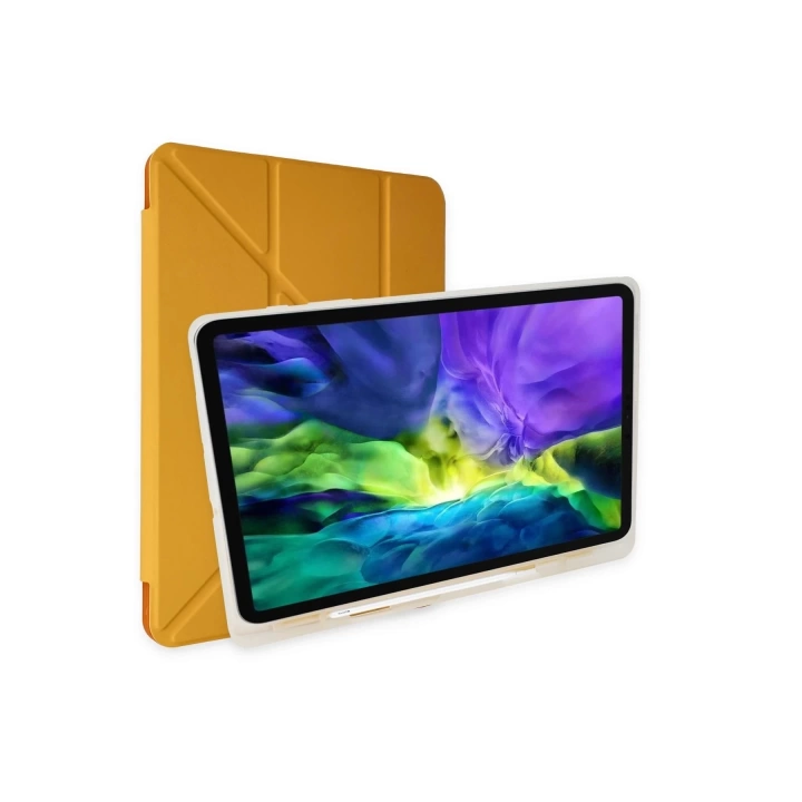 BFS iPad 10.2 (8.nesil) Kılıf Kalemlikli Mars Tablet Kılıfı - Sarı