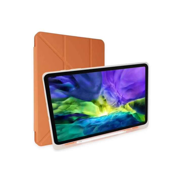 BFS iPad 10.2 (8.nesil) Kılıf Kalemlikli Mars Tablet Kılıfı - Turuncu