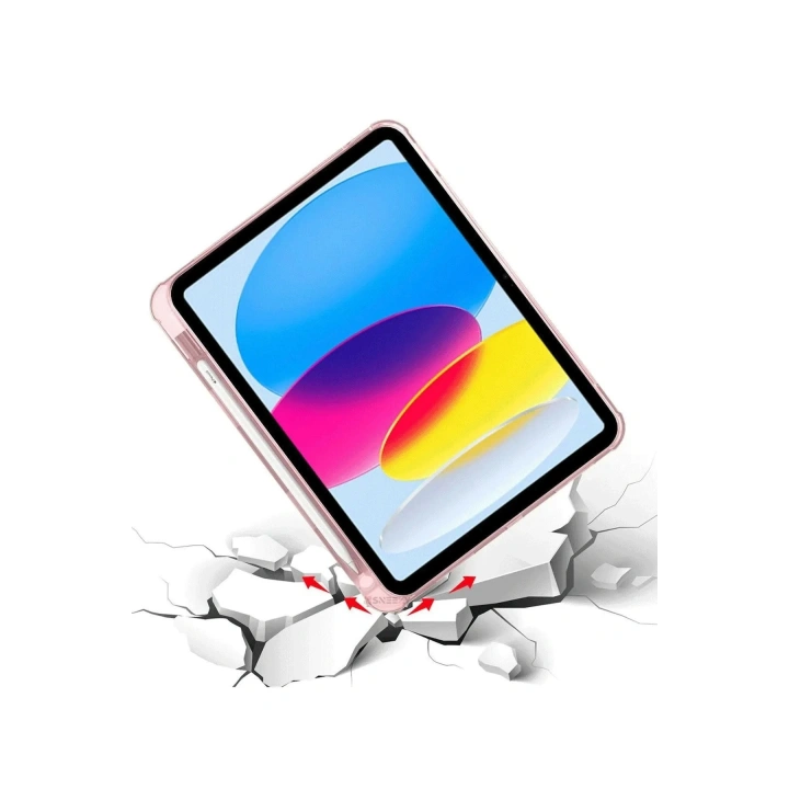 BFS iPad 2022 10.9 (10.nesil) Kılıf Kalemlikli Mars Tablet Kılıfı - Rose Gold